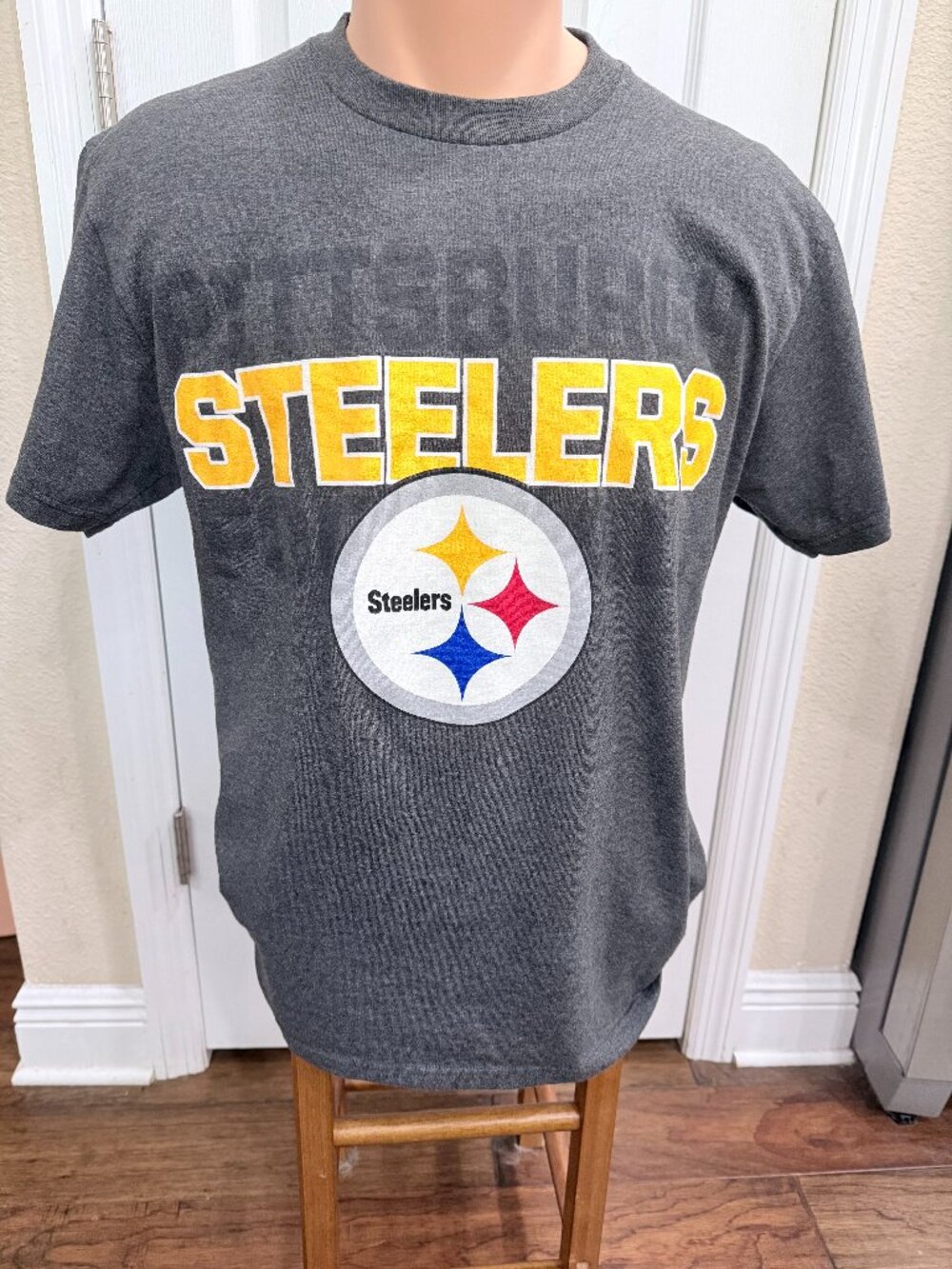 Pittsburgh Steelers NFL Mens M Gray Graphic T Shirt Football 2014